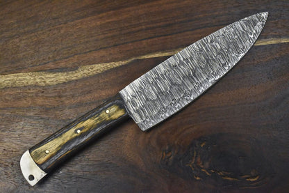10 Custom Damascus Steel Chef Knife  Handmade Twist Pattern Knife With Wooden Handle 1
