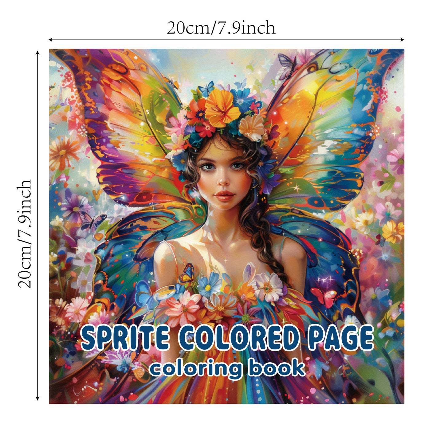 Adult Coloring Book, Art Butterfly Fairy, Watercolor Elf Wings, Doodle Creativity