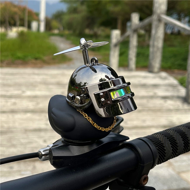Bicycle Horns Squeeze Black Duck With Straps Helmet Car Ornament Silicone Elasticity Belt Bike Bell 2
