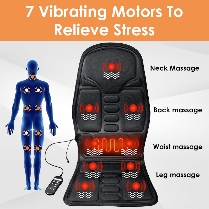 Full Body Massage Chair Cushion Electric Heating Back Massager Mat Lumbar Neck Back Mattress For Ho 3