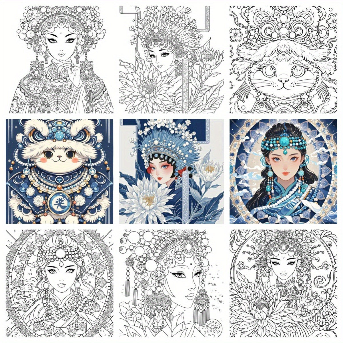 Mandala Adult Coloring Book, Decompression Art Therapy, Oil Painting Supplies, Unique Line Drawing Gifts