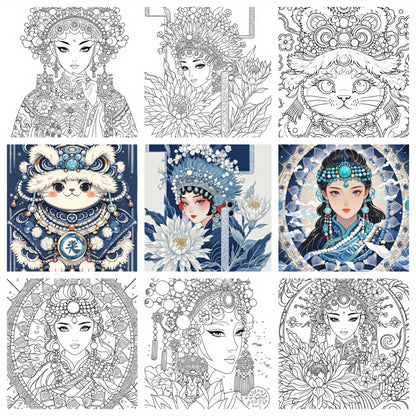Mandala Adult Coloring Book, Decompression Art Therapy, Oil Painting Supplies, Unique Line Drawing Gifts