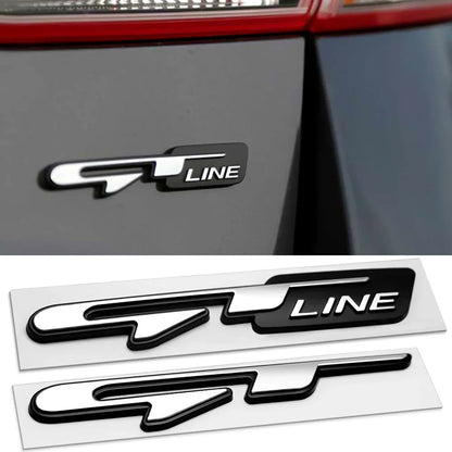 GT Line Car Emblem, 3D Fender Design, Rear Trunk Body Badge Sticker