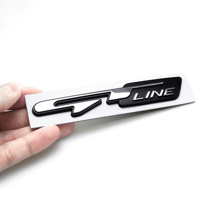 GT Line Car Emblem, 3D Fender Design, Rear Trunk Body Badge Sticker