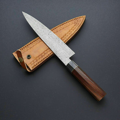 13 Hand Forged Damascus Kitchen Knife  Full Tang Chef Knife With Rose Wood Handle 1