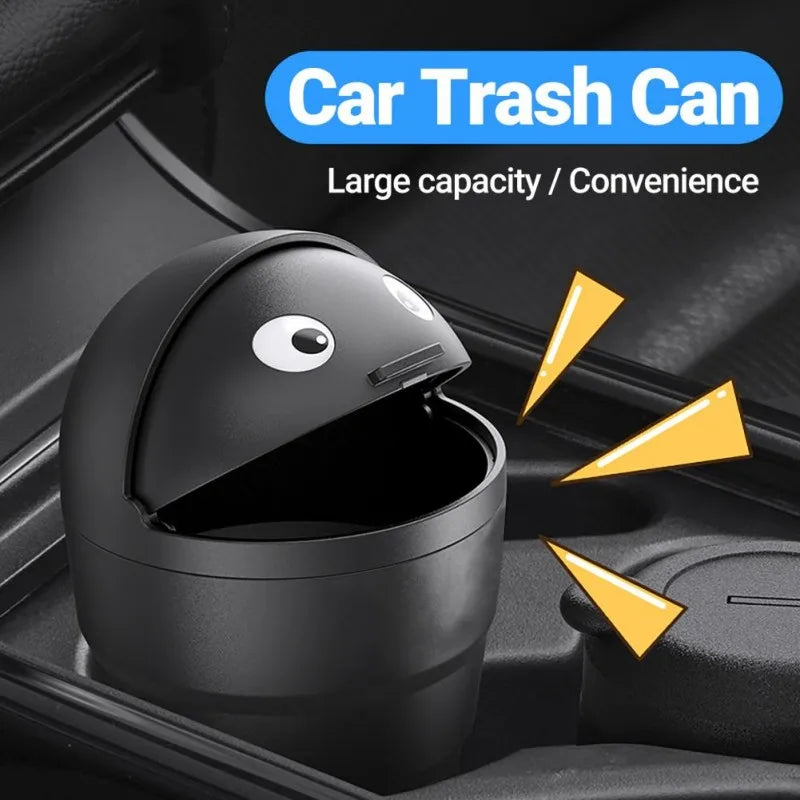 Mini Automotive Trash Bin, Universal Car Organizer, Leakproof Storage Box with Swing Lid