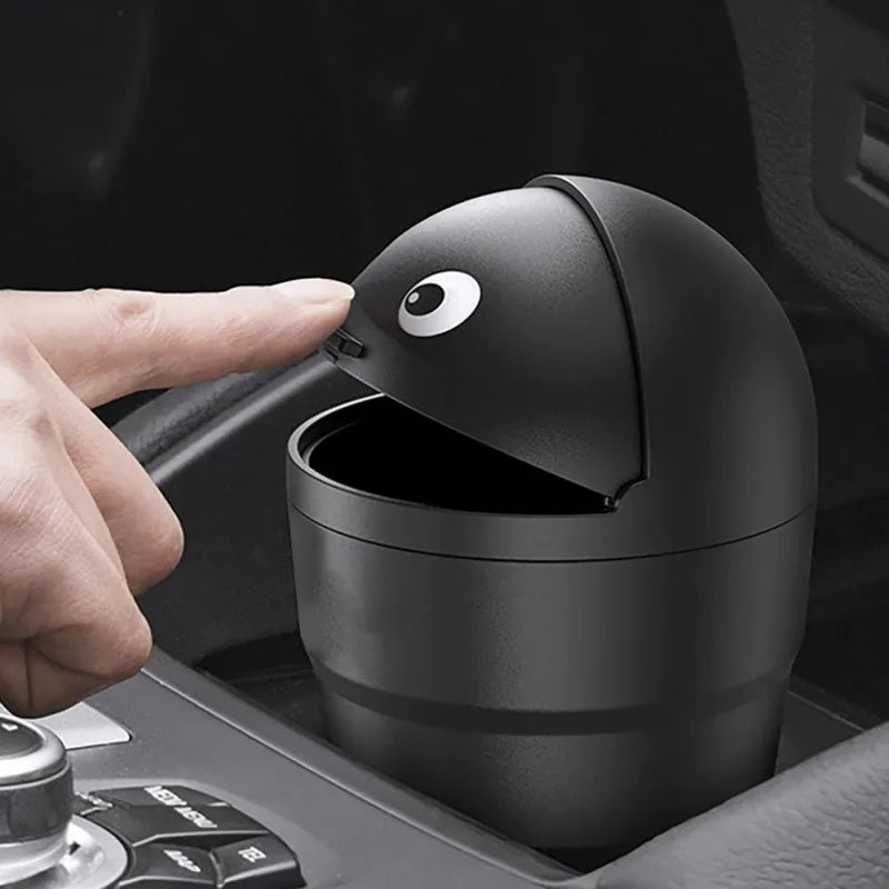Mini Automotive Trash Bin, Universal Car Organizer, Leakproof Storage Box with Swing Lid