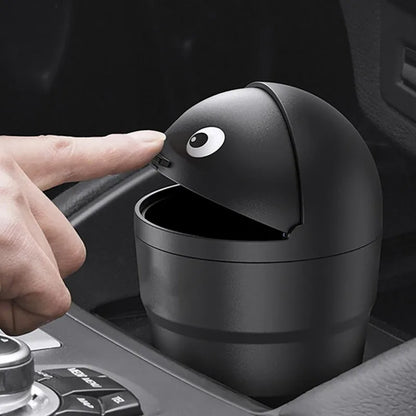 Mini Automotive Trash Bin, Universal Car Organizer, Leakproof Storage Box with Swing Lid