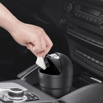 Mini Automotive Trash Bin, Universal Car Organizer, Leakproof Storage Box with Swing Lid