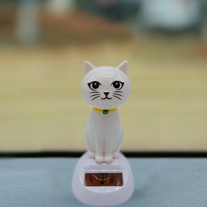 Solar Energy Car Decoration Cartoon Cat Shaking Head Doll Creative Automotive Interior Gift 8