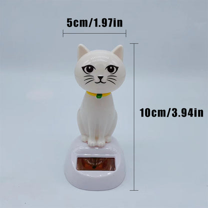 Solar Energy Car Decoration Cartoon Cat Shaking Head Doll Creative Automotive Interior Gift 5
