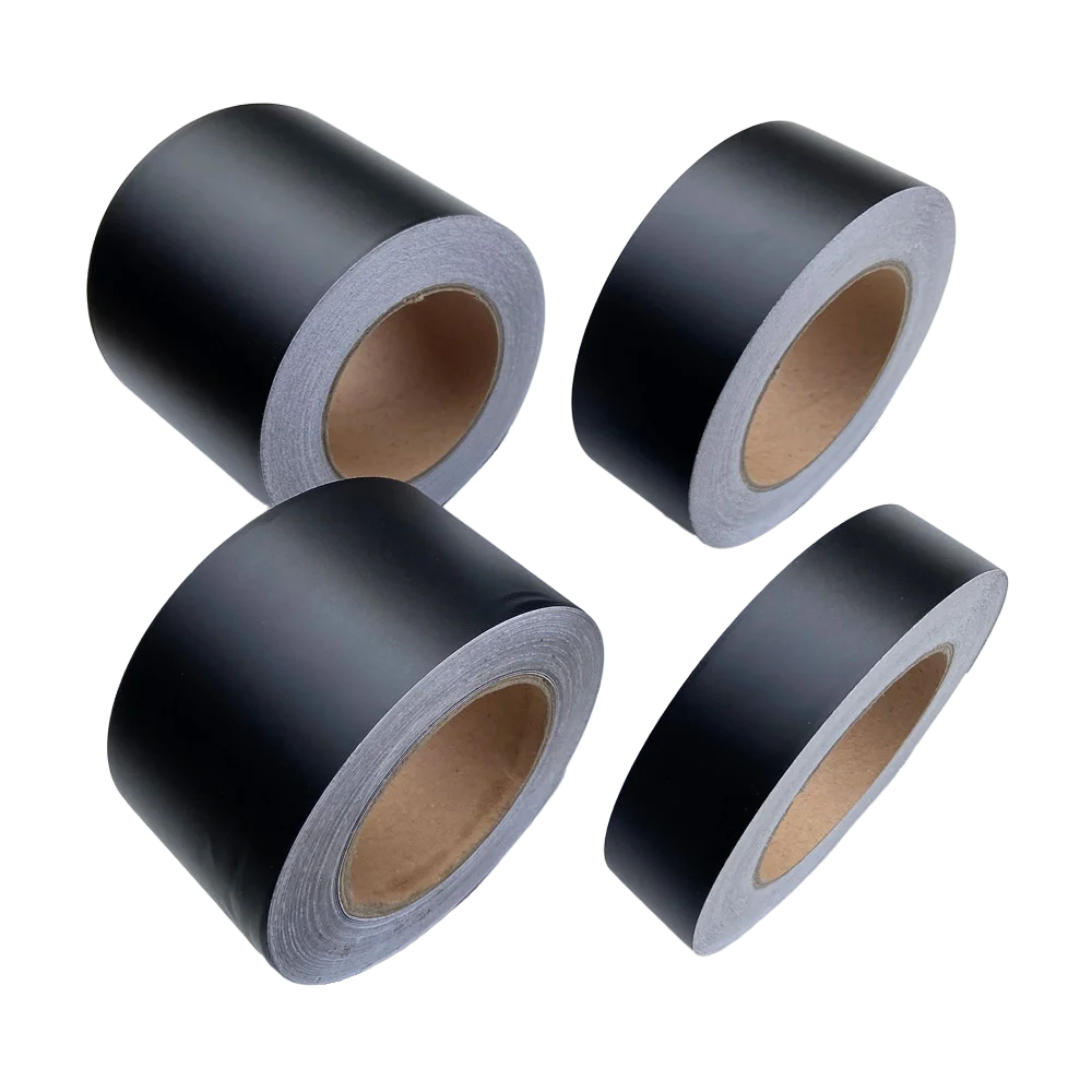 Matte Black Stripes Car Wrap, Black Vinyl Foil Tape Roll, Interior Pillar Trim Film, Car Sticker Decal