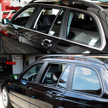 Matte Black Stripes Car Wrap, Black Vinyl Foil Tape Roll, Interior Pillar Trim Film, Car Sticker Decal