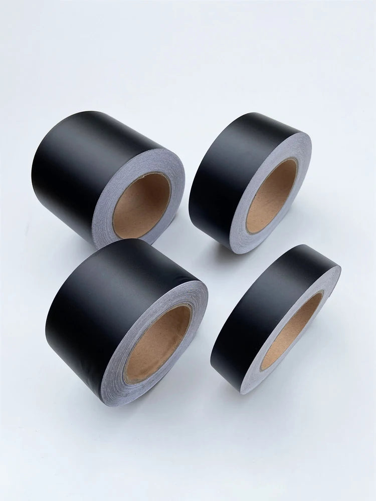 Matte Black Stripes Car Wrap, Black Vinyl Foil Tape Roll, Interior Pillar Trim Film, Car Sticker Decal