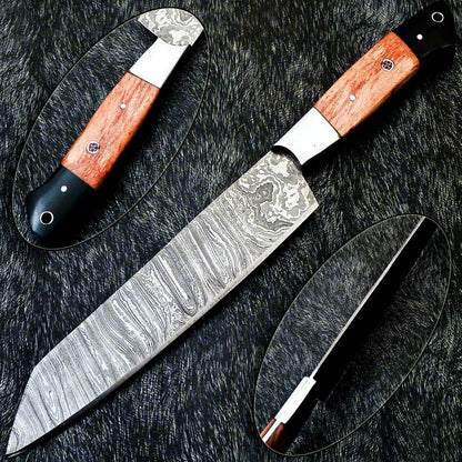 12" Damascus Steel Chef Knife | Hand Forged Kitchen Knife Gift for Chefs
