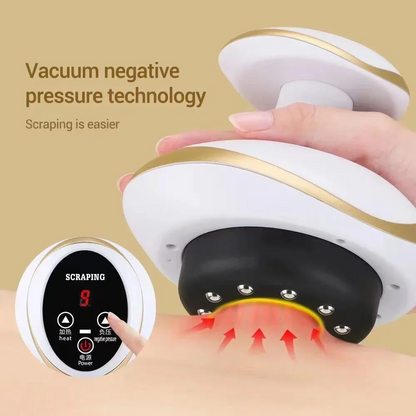 Home Rechargeable Fat Burner Guasha Massage Pressure Vacuum Suction Cup Electric Heating Cupping Ma