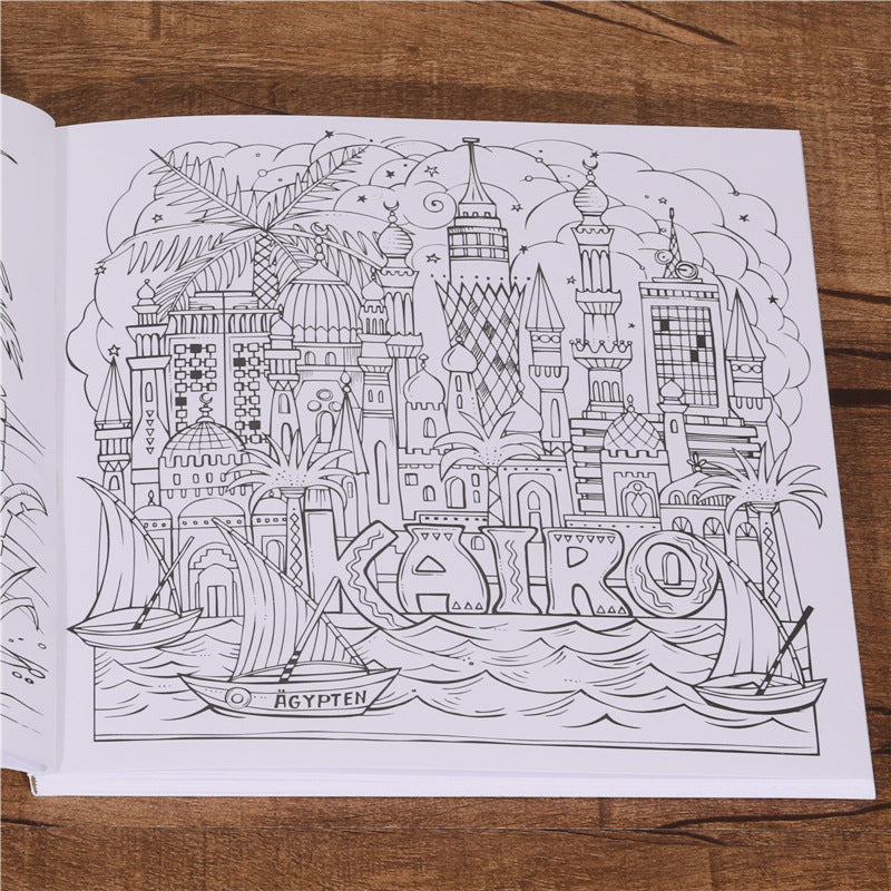Adult Coloring Book for Travel, Relieve Stress with Graffiti Painting, A Fun Drawing Book for Color and Enjoyment