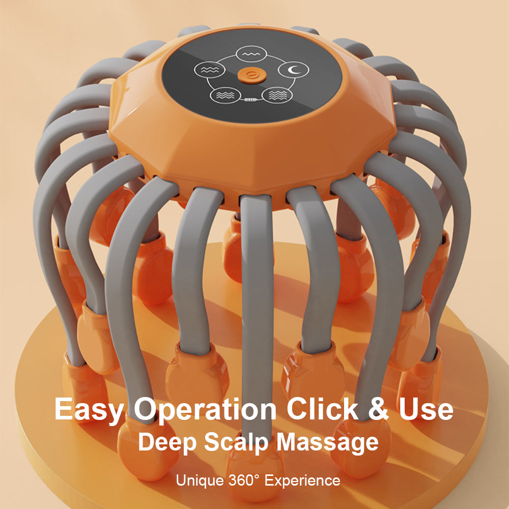 Deep Scalp Electric Head Massager 20 Touch Massage Points Relieves Head Tension Scratching Octopus  3