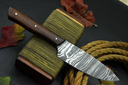 10.1" Hand Forged Damascus Chef Knife | Artisan Kitchen Knife Gift