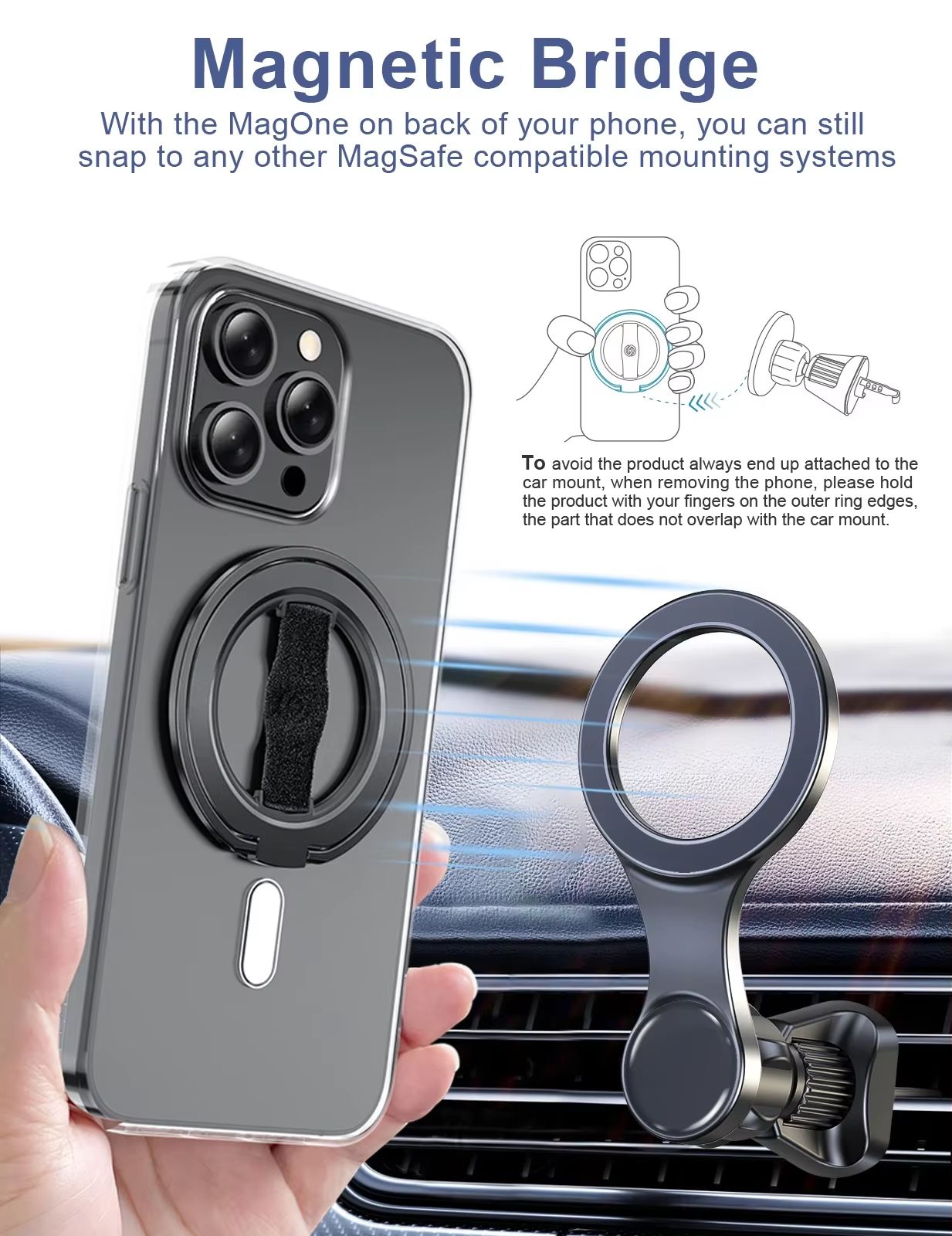 EWA MagOne 3rd Gen Magnetic Phone Holder With Kickstand  Compatible With MagSafe For IPhone 16 15 1 3