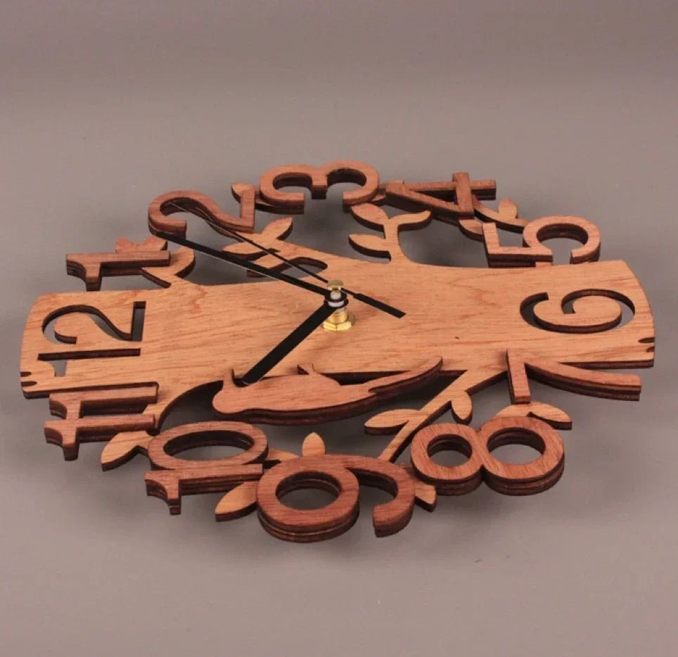 Wooden Faceted Bird Wall Clock For Home Decoration 2