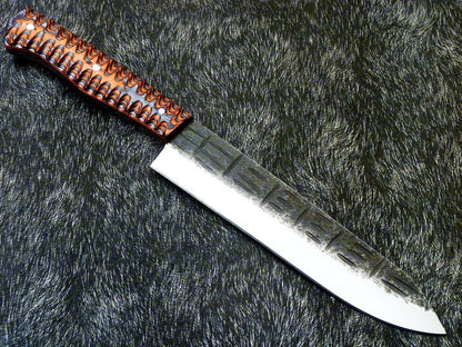 12 Handmade Damascus Steel Chef Knife With Hardwood Handle  Professional Kitchen  Hunting Knife 2