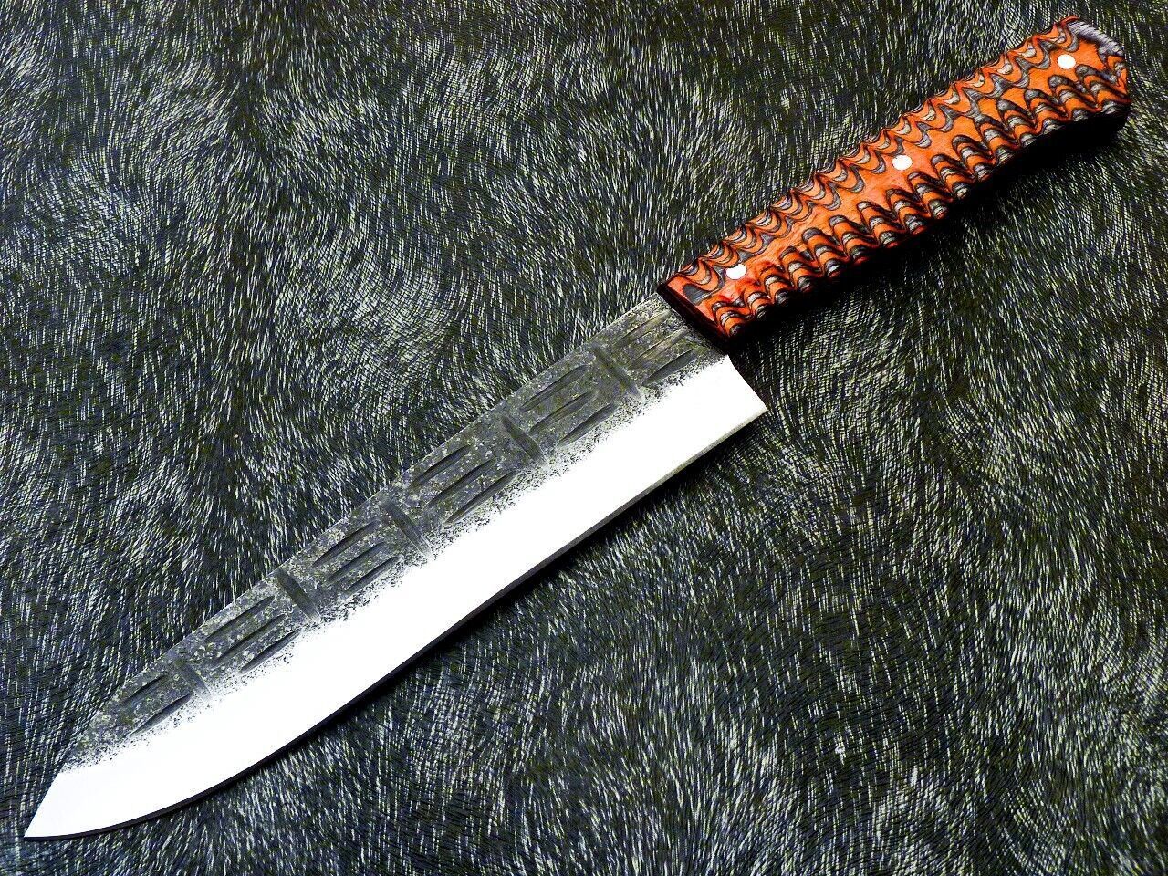 12 Handmade Damascus Steel Chef Knife With Hardwood Handle  Professional Kitchen  Hunting Knife 3