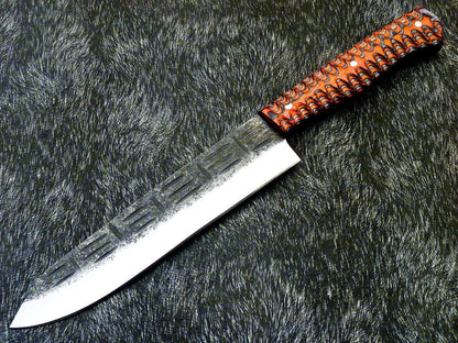 12 Handmade Damascus Steel Chef Knife With Hardwood Handle  Professional Kitchen  Hunting Knife 3