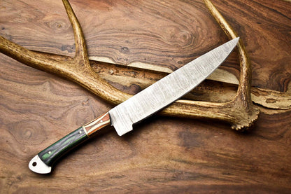 Hand Forged Damascus Steel 12 Chef Knife  High Carbon Blade Hardwood Handle 3