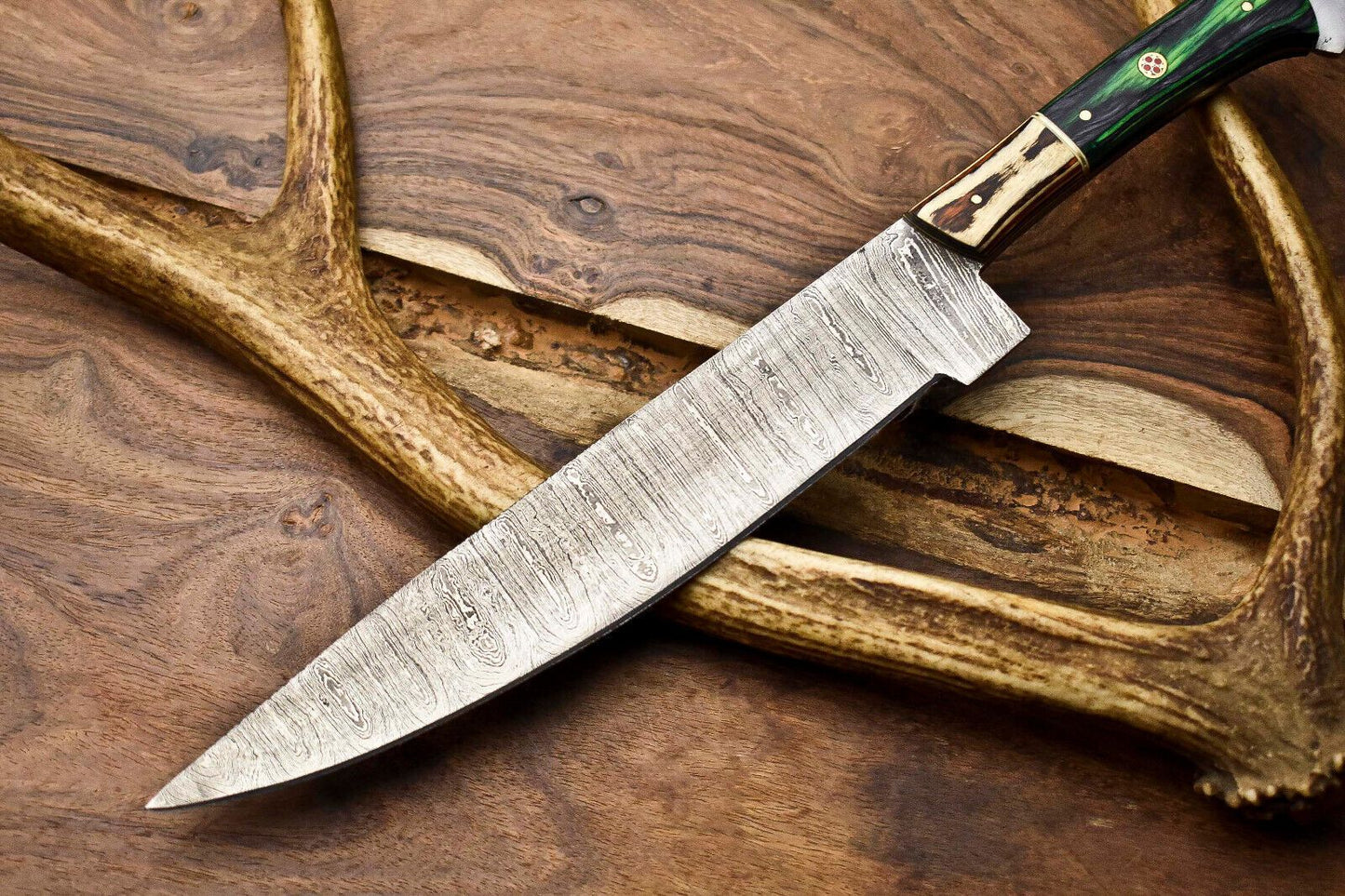Hand Forged Damascus Steel 12 Chef Knife  High Carbon Blade Hardwood Handle 2