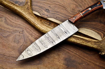 12 Custom Handmade Damascus Steel Chef Knife  Durable Hardwood Handle Full Tang 2