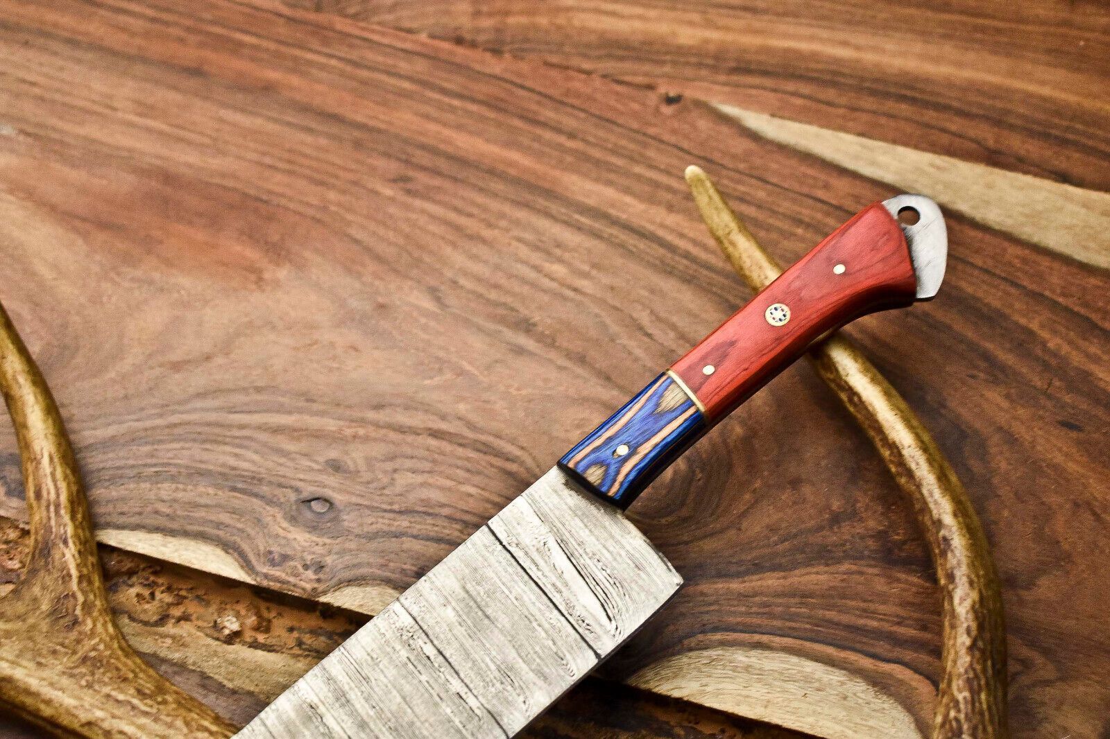 Custom Handmade Damascus Steel Chef Chopper Knife  Durable Hardwood Handle Full Tang 1