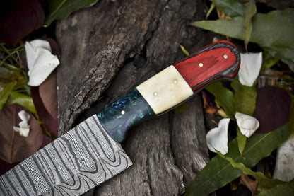 13 Handmade Twist Damascus Chef Knife  Bone  Wood Handle Outdoor Kitchen Knife 1