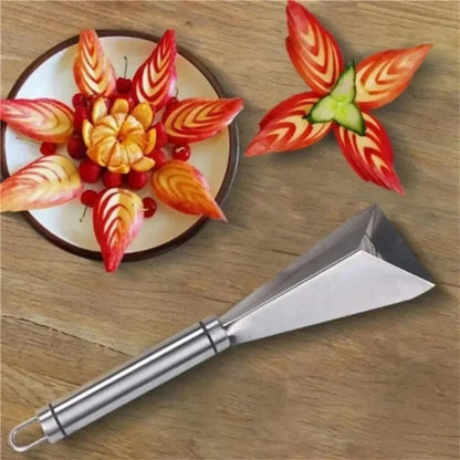 Stainless Steel Triangle Fruit Carving Knife – Non-Slip Vegetable Cutter for Fruit Platter Decoration