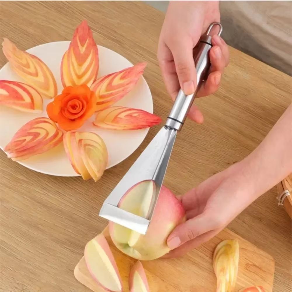 Stainless Steel Triangle Fruit Carving Knife  NonSlip Vegetable Cutter For Fruit Platter Decoration 1
