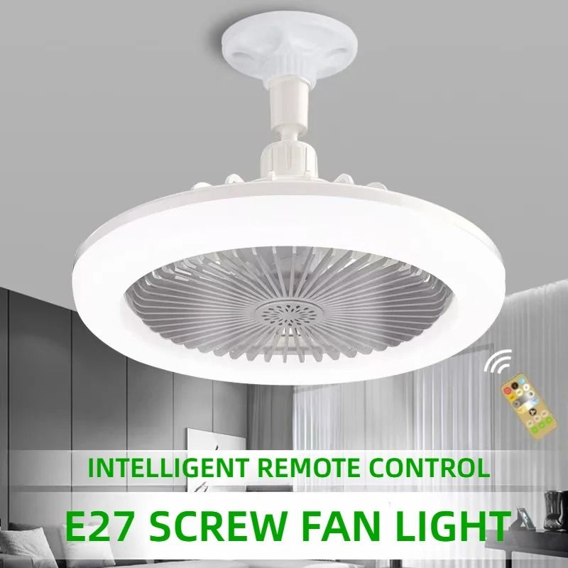 Rotatable Ceiling Fan with Remote Control Light – 3-in-1 Adjustable LED Lamp with E27 Converter Base for Bedroom and Liv