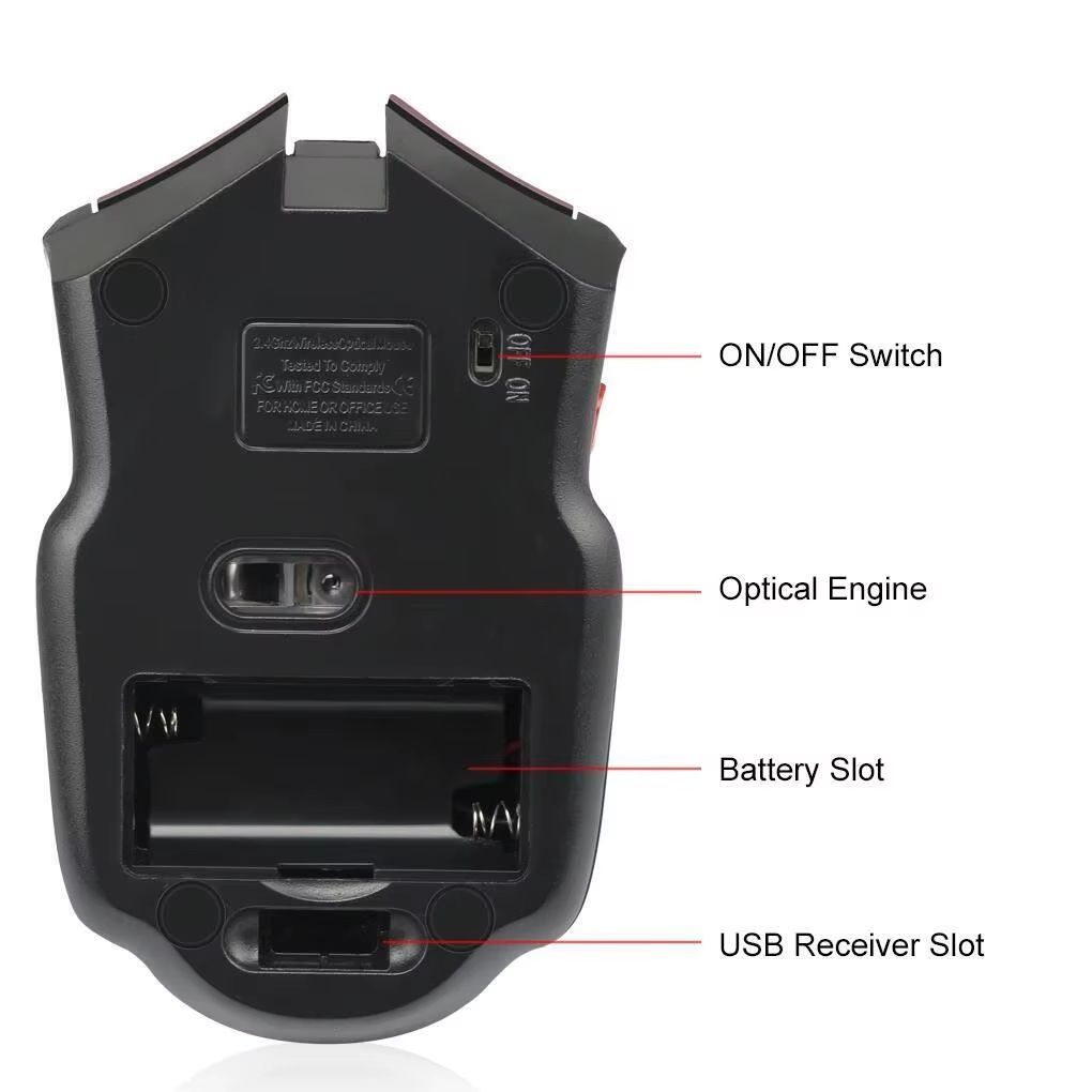 24G Wireless Gaming Mouse With 1600DPI  6 Buttons Optical Mouse For PC  Laptop 2