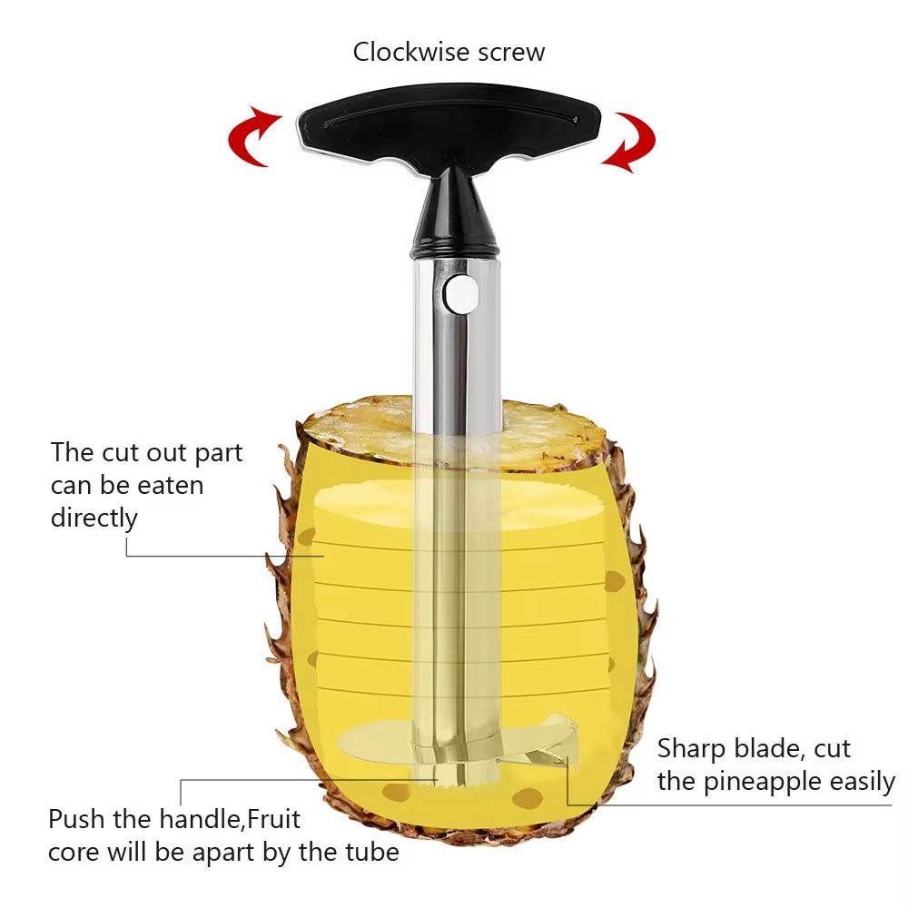 HILIFE Core Peel Slicer  Stainless Steel Fruit And Vegetable Knife Pineapple Peeler Spiralizer Cutt 1