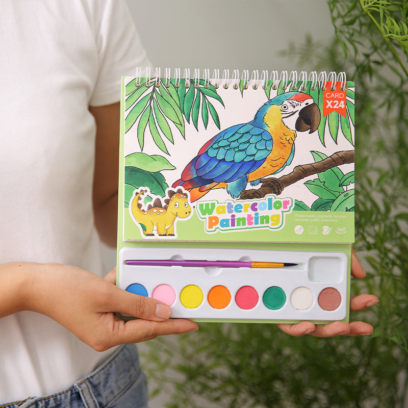 Childrens Art Watercolor Drawing Book Cartoon Watercolor Painting Set Coloring Book 2