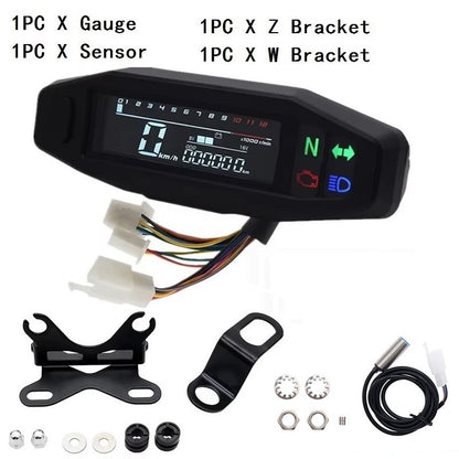 Motorcycle Digital Speedometer Tachometer Oil Gauge Universal Instrument Cluster With Signal Lights 6