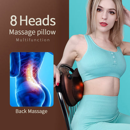 Electric Massage Pillow Cushion Neck Back Waist Head Massager Car Home Shiatsu Massage 1