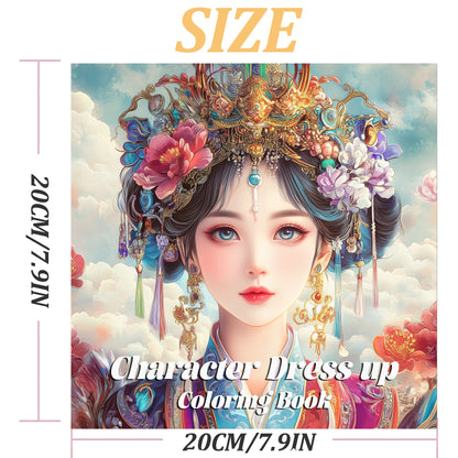 Creative Gift for Girls, Character Dress UP Coloring Book, Children Graffiti Painting Art Activity