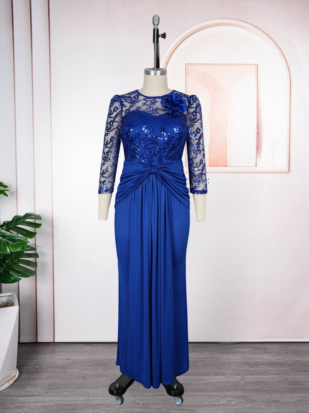Elegant Dashiki Sequin Party Dress, Sexy Bodycon Long Gown, for Muslim Wedding and Evening Events