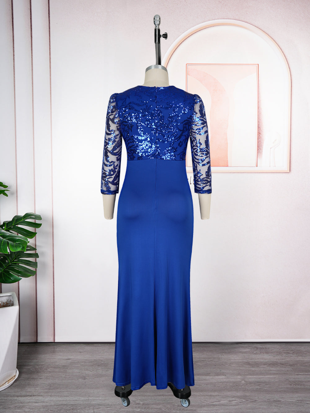 Elegant Dashiki Sequin Party Dress, Sexy Bodycon Long Gown, for Muslim Wedding and Evening Events