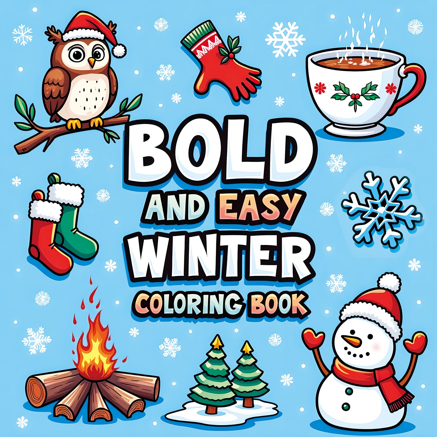 Coloring Book for Adults, Bold Easy Patterns, Cute Drawing Book, Perfect Gift for Party and Birthday