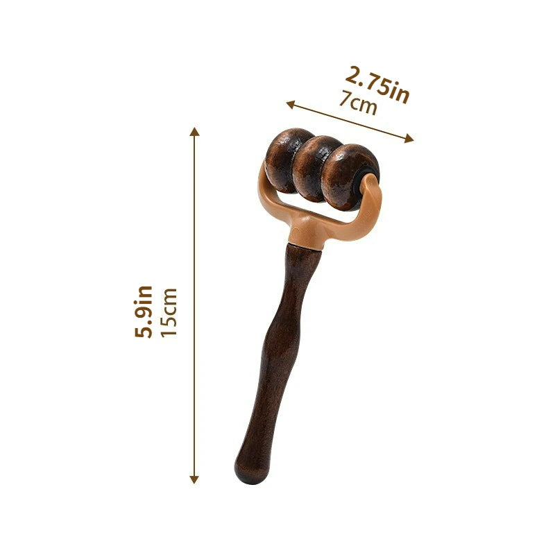 Handheld Wooden Massage Roller Muscle Relief For Neck Shoulders Head Promotes Circulation Ideal For 1