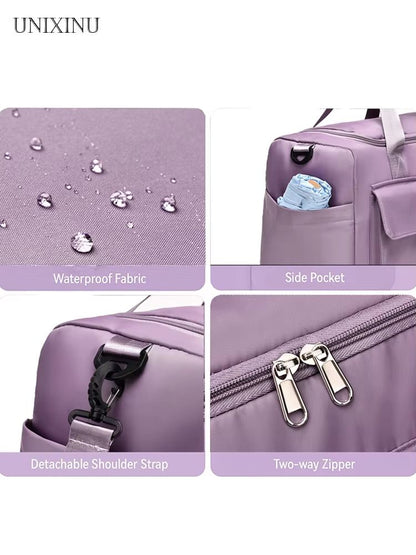 UNIXINU Large Capacity CarryOn Travel Bag With Shoe Compartment  Versatile Weekender  Overnight Duf 3
