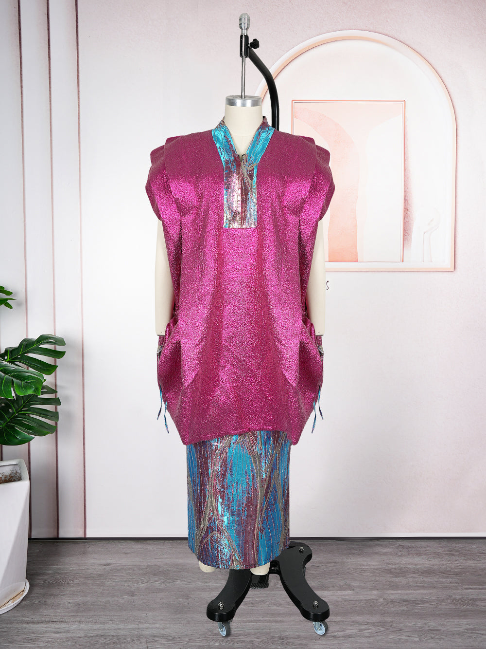 Stunning Ankara 2 PC Set For Women Dashiki Tops And Skirts Plus Size Wedding Party Dresses 1