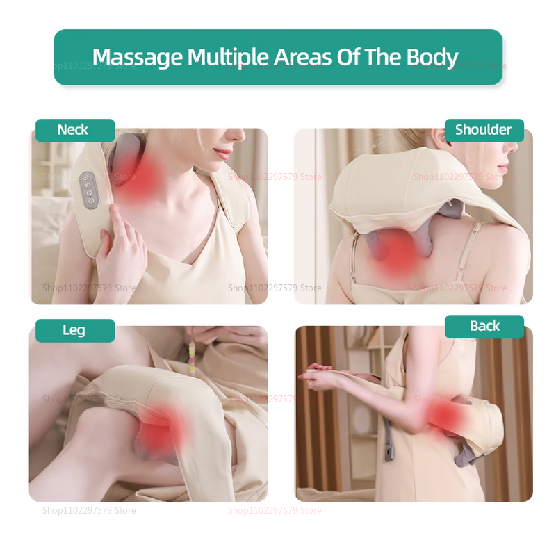 Cordless Neck And Shoulder Massage Pillow For Neck Upgarded 6D Neck Massager With Heat Back Traps L 1