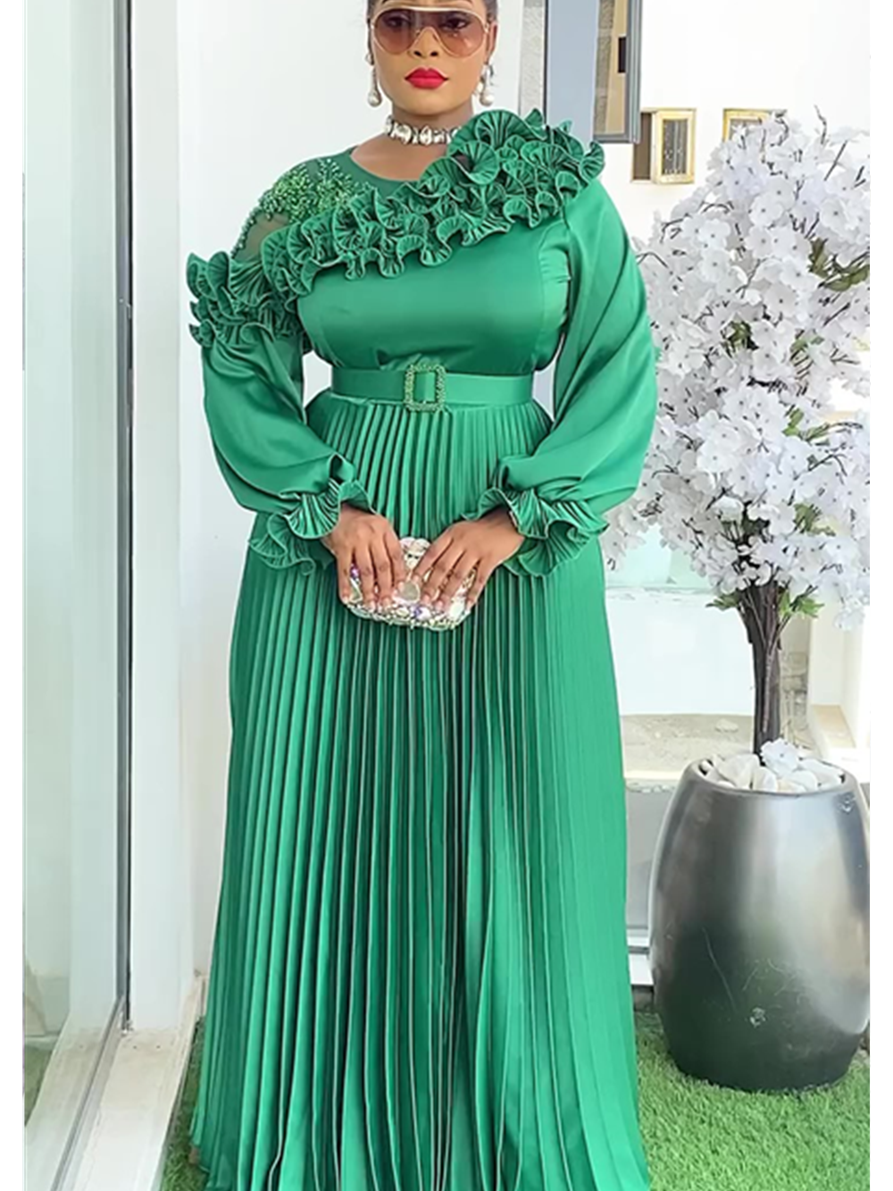 Elegant Ankara Maxi Dress, Party Dresses for Women, New Fashion, Dashiki Wedding Guest Gown, Turkey Muslim Evening